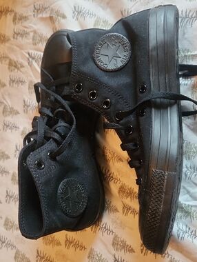 Converse Black High Top Canvas Sneakers New Mens 8 Womens 10
